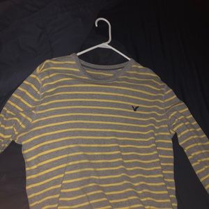 American Eagle Gray and Yellow Long Sleeve